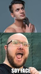 Spy face vs masculine face Meme Template