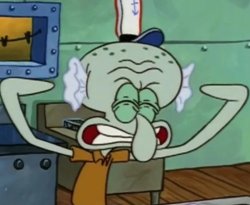 Squidward covering their ears Meme Template