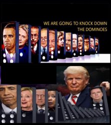 Trump knocks down the deep state dominoes Meme Template