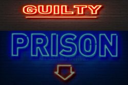 guilty prison neon sign Meme Template