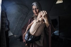 Starving Palestinian Child with mother Meme Template