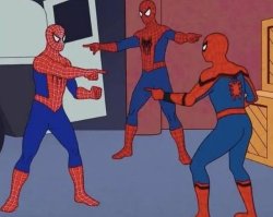 3 spidermen Meme Template