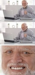 Old guy at computer three part Meme Template
