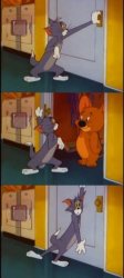 Tom scare at the door Meme Template