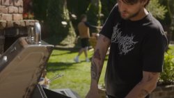 Erik Campbell setting up the Grill Meme Template