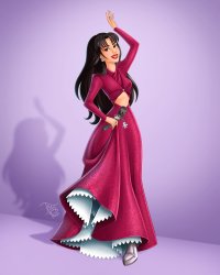Selena Quintanilla Perez in Disney Princess Style Meme Template