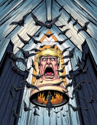 Trump_bats in his belfry and going straight to hell Meme Template