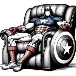 Captain America in a La-Z-Boy recliner Meme Template