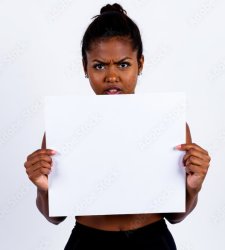 angry black woman holding sign Meme Template
