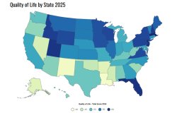 Quality of Life USA by state 2025 Meme Template