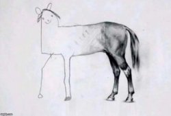 Reverse horse drawing Meme Template