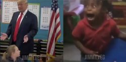 Child Scared of Trump Meme Template
