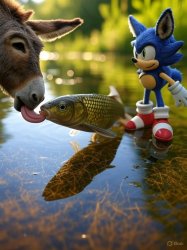sANIC kISS dONK fISH Meme Template