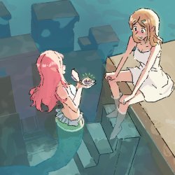 mermaid hangout Meme Template