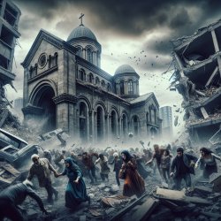 major destruction earthquake amidst the church/the people Meme Template