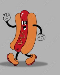walking hot dog Meme Template