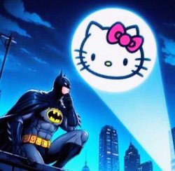 Hello kitty bat signal Meme Template