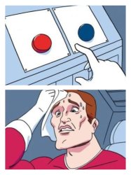 Blue button Meme Template