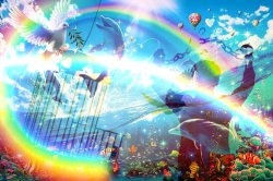 Free dolphin rainbow chain break Meme Template