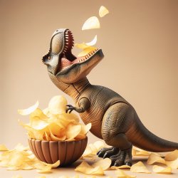 Dinosaur eating potato chips Meme Template
