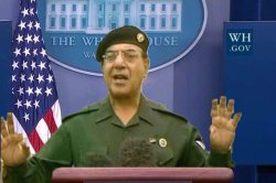 Baghdad Bob at the White House Meme Template