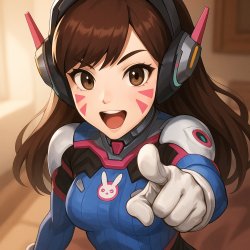 D.Va pointing Meme Template