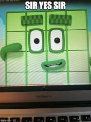 saluteing numberblock Meme Template