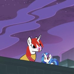 L Money X Vinyl Scratch On Roof #1 Meme Template