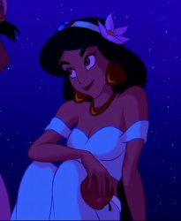 Princess Jasmine Wearing Flower on her Hair Meme Template