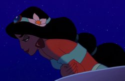 Princess Jasmine Wearing Flower on her Hair Meme Template