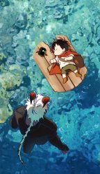 Mori on raft from On The Way to Meet Mother Meme Template