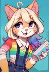 Cartoon Furry Rainbow Meme Template