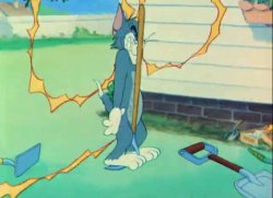 Tom & Jerry stepping on a rake Meme Template