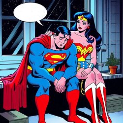 Depressed Superman WonderWoman Meme Template