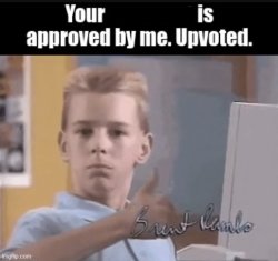 Your ____ is approved by me. Upvoted. Meme Template