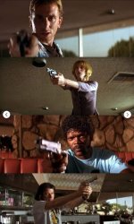 pulp fiction Mexican stand off Meme Template