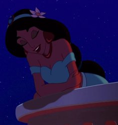 Princess Jasmine Wearing Flower on her Hair Meme Template