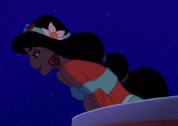 Princess Jasmine Wearing a Flower Meme Template