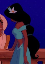 Princess Jasmine Wearing Flower on her Hair Meme Template