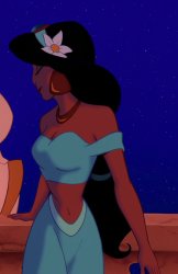 Princess Jasmine Wearing a Flower Meme Template