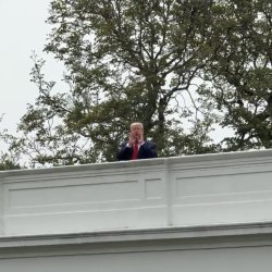 Trump yelling from the rooftop Meme Template