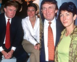 Maybe he's not offering. Maybe she's demanding. Trump, Maxwell. Meme Template