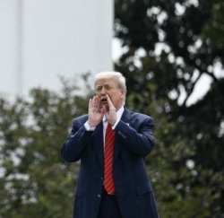 Trump on the roof Meme Template
