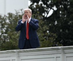 Trump on roof Meme Template