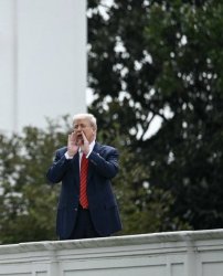 Trump on the roof Meme Template