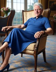 Bill Clinton in blue dress Meme Template