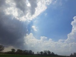 Clouds, inspirational beams of light Meme Template