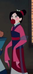 Fa Mulan Eats a Apple Meme Template
