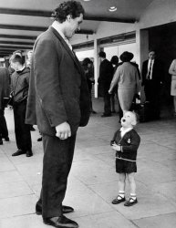 Andre the Giant meets kid Meme Template
