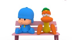 Angry Pocoyo and Sad Pato Meme Template